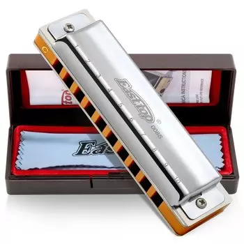 East Top Blues 10 Hole C 10 20 Brass Canvas Clean For Diatonic Harmonica Harmonica, Harmonica, Tone, Holes, Tone, Cover, Case, Fabric,