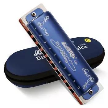 East Top Blues 10 Hole C 10 20 Brass Canvas Clean For Diatonic Harmonica Harmonica, Harmonica, Tone, Holes, Tone, Cover, Case, Fabric, синий