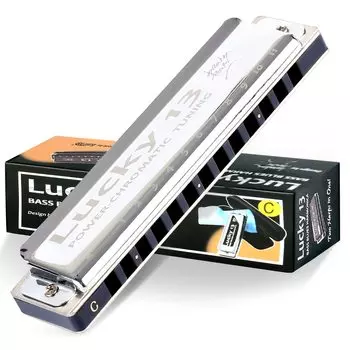 Восточная верхняя губная гармошка блюзовая губная гармошка 13 отверстий C настроенная джазовая гармошка для профессионалов взрослых детей обучение практика латунный чехол холщовый чехол Lucky13