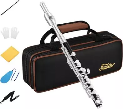Eastar Piccolo Серебряный ключ для флейты C Tone Piccolo с серебряным покрытием и специальным футляром для начинающих