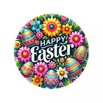 Easter Bunny Easter Egg Party Decorations Wooden Circular Signs Hanging Festival Atmosphere Welcome Doors One Size