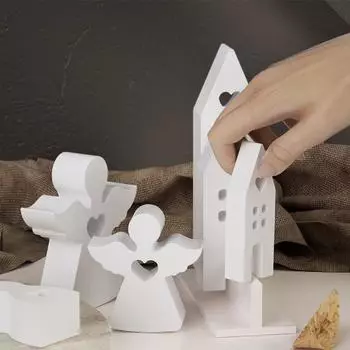 Easter Casting Mold 7pcs Bunny Candle Casting Mold Food-Grade D I Y Easter Crafts Decoration for Easter Christmas Birthday Gifts белый