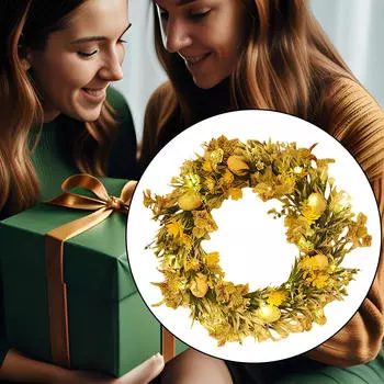 Easter Egg Flower Wreath Artificial Front Door Wall Hanging with Eggs Spring