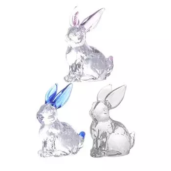 Easter Rabbit Figurine Animal Sculpture Bunny Statue Mini Decorative Figurine Tabletop Ornament for Bedroom Birthday Gift чистый