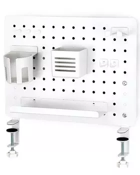 EastForce Pegboard Настольная панель Магнитная совместимая игровая панель Настольный крючок для хранения лоток Зажимного типа Перфорированная доска (Белый, Средний) белый