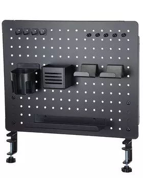 EastForce Pegboard Настольная панель Магнитная совместимая игровая панель Настольное хранилище с крючком лоток зажимного типа Перфорированная доска (Черный, Большой) чёрный