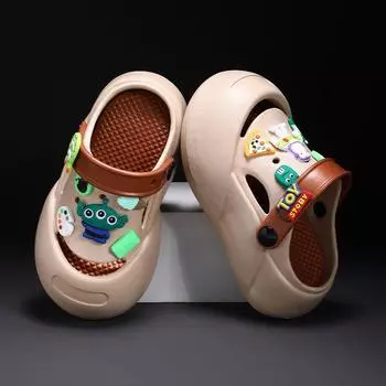 Easy And Durable To Clean Summer Beach Shoes For Boys With Breathable Features Khaki,24