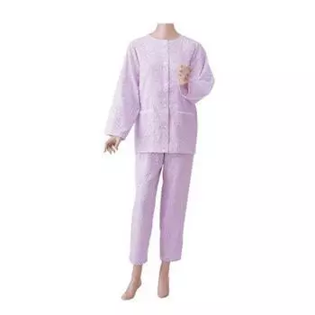 easy gauze pajamas top and bottom set L Purple Women s (long sleeve) No.901 фиолетовый