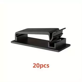 Easy-Install Self-Adhesive Cable Clips - 5/10/20pcs, Wire Organizer for TV, Computer, Ethernet & Power Cords, Perfect for Home, Office 20 Packs