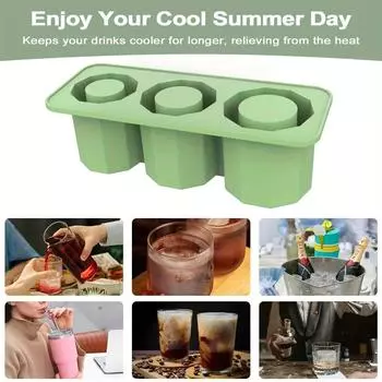 Easy Molding Silicone Ice Cup Large Capacity Silicone Ice Cube Ice Mould New Creative Belt Box Kitchen Tools синий
