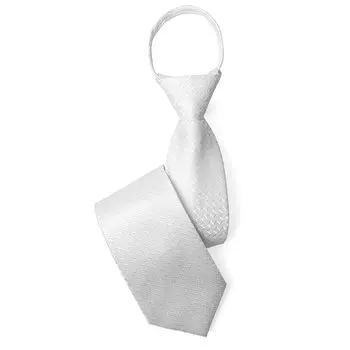 Easy to 30451 Block [M.H.A.] M.H.A.style Necktie, White, One-Touch, Silver, Wear, Wedding, Men s