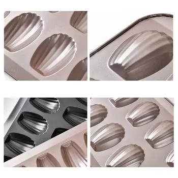 Easy to clean Stainless Steel Shell Cupcake Baking Pan (12 Cavity) Black