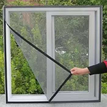 Easy-to-Install Self-Adhesive Mosquito Net Kit with Window Hook and Loop Fasteners - Insect Screen Protector, Repellent Spray