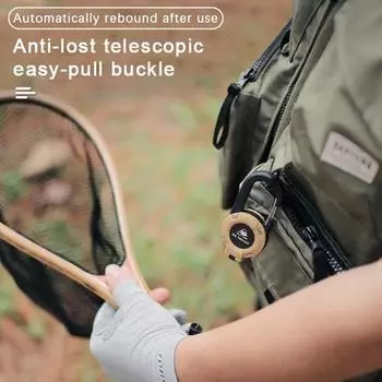 Easy-to-pull Elastic Mountaineering Buckle Steel Wire Retractable Key Ring Outdoor чёрный