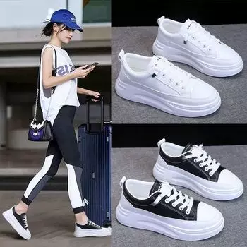 Легкая одежда Tide Shoes Женская обувь Новая платформа Универсальная студенческая обувь для прыжков на доске Женская белая обувь Спортивная мода Ins 40