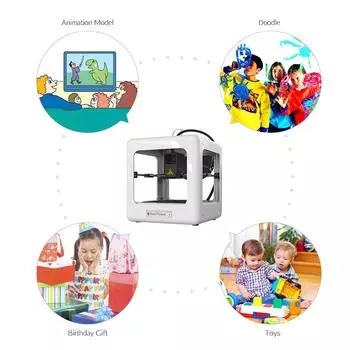 EasyThreed Nano начального уровня настольный 3D-принтер для детей и студентов, не требует сборки, тихий, простой в работе UK Plug белый