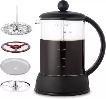 Easyworkz Eclipse French Press Боросиликатное стекло 800 мл Кофеварка и чайник чёрный