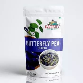 EATERY HARVEST от Saipro Butterfly Pea Flower 50 г для напитков | Холодные чаи | Охлаждающие напитки | Коктейли | Синий травяной чай свежий полностью натуральный
