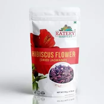EATERY HARVEST от Saipro Цветок гибискуса 50 г травяной чай Jaswand | Чай без кофеина | Для коктейлей со льдом | Безалкогольные коктейли | Сиропы