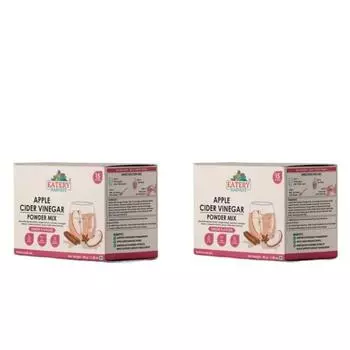 EATERY HARVEST от Saipro Яблочный уксус в порошке ACV БЕЗ САХАРА, подходит для диабетиков, 30 порций в день, 90 г (45г* 2 упаковки) НЕгазированный Здоровый