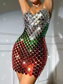 Eba сексуальное пляжное акриловое платье X сексуальное платье average size серебряный