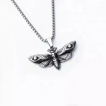 Ebay Moth Нержавеющая сталь ожерелье Популярный мужской Moth кулон