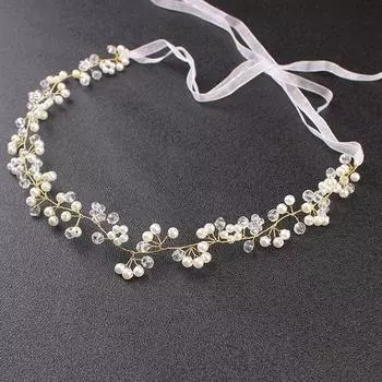 Ebay Жемчужная повязка на голову со стразами Белое свадебное платье Аксессуары Дисковая повязка на голову для волос Свадебный головной убор