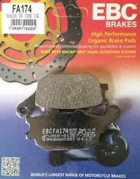 Ebc Fa174 2000-2001 Honda CBR 929 RR Совместимая задняя тормозная колодка, органическая колодка