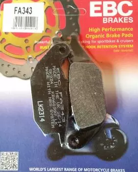 Ebc Fa343 2004-2010 Honda CBR 125 R Совместимая задняя тормозная колодка, органическая колодка