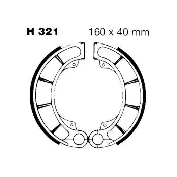 Ebc H321 1994-2007 Honda VT 600 Shadow Совместимая задняя тормозная колодка с пружинным барабаном