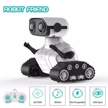 Ebo Robot Toys Перезаряжаемый радиоуправляемый робот для детей Мальчики и девочки Игрушка с дистанционным управлением с музыкой и светодиодными глазами Подарок для детей