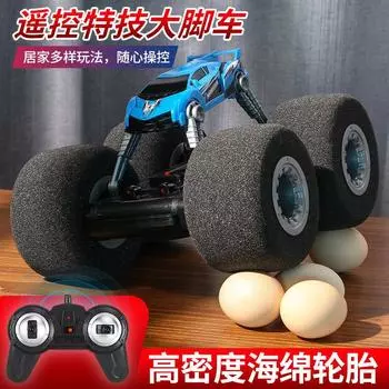 EBOYU 9089A RC Monster Truck с гигантскими колесами RC Stunt Car Shot Indoor Remote Control Car Super Soft Wheels Gift Toys for Children зелёный