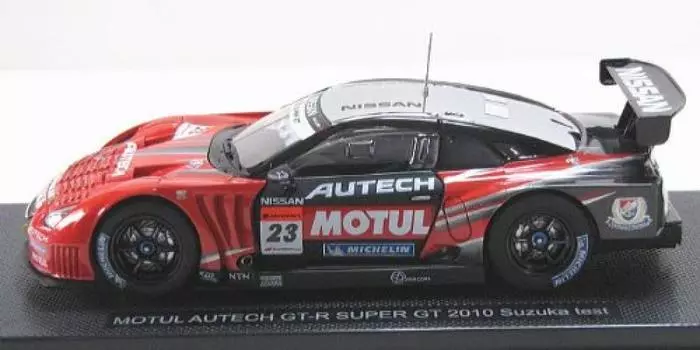 Ebro Motul Autech Super GT500 2010 Suzuka Test Finished Product 1/43 GT-R #23 Red/Silver красный