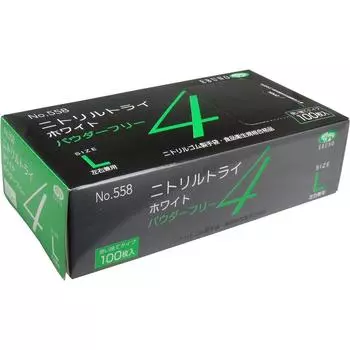 Ebuno Nitrile Try 4 558 Белый размер L 100 штук Нет. Без пудры белый