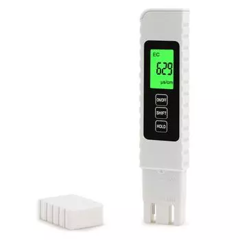 EC TDS-метр с подсветкой Тестер качества воды 0-9999 мкСм/см Цифровой TDS/EC-ручка для аквариумов Гидропоника Очистка воды