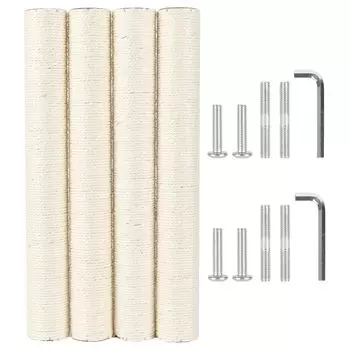 ECCIBOUN набор из 4-х диаметров кошачьих когтей, сменный столб для кошачьей башни, пеньковый столб, сменный столб 7,4 см (55см4шт, М10)