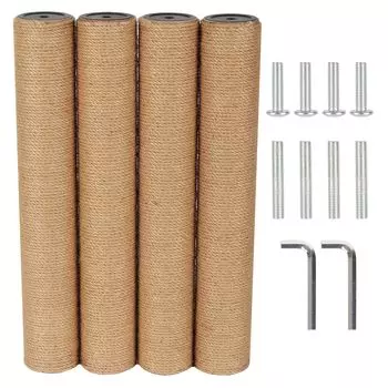 ECCIBOUN набор из 4 сменных столбов для кошачьей башни, шест для заточки когтей, сменный столб из пеньковой веревки 7,4 см (45см4шт, М10)