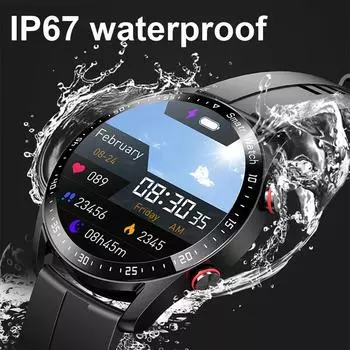 ECG+PPG Bluetooth Call Smart Watch Men Laser Health Blood Pressure Fitness Sports Watches Man Sports Waterproof Smartwatch+Box белый