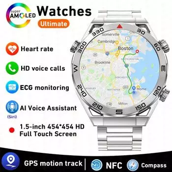Ecg+ppg Nfc Bluetooth Call Smartwatch Gps Sports Track 1,5 дюйма 454*454 Hd экран Smartwatch для мужчин для Huawei Watches Ultimate
