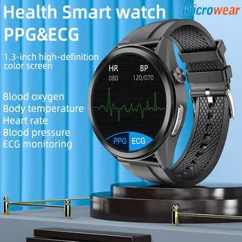Ecg Ppg Smart Watch Мужчины Женщины Электрокардиограмма Дисплей Температура Тела Пульс Монитор Артериального Давления Smartwatch Фитнес