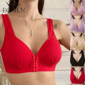 ECMLN 38-46 BC, женский непровисающий бюстгальтер, однотонный для женщин, 1 шт., большой размер, мягкий бюстгальтер с застежкой спереди, удобное дышащее нижнее белье