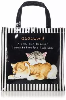 Eco Bag Dog Cat Pattern Tote Bag 36502301 Black W24cm x H24cm x D13cm not included in [GooGoo World] Women s (Handle size)