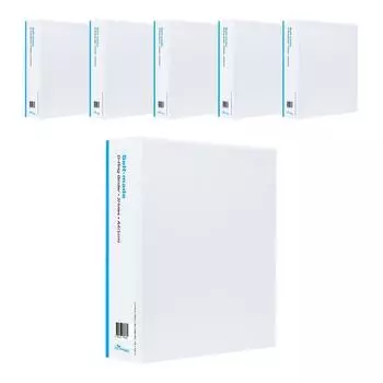 Эко Чонгун НОВЫЙ D-образный кольцевой скоросшиватель 3 отверстия A4 5 см, белый, 6 шт.