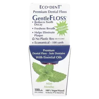 Eco-Dent, GentleFloss®, со вкусом мяты, 91,44 м (100 ярдов)