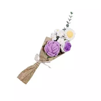 Экологичный ручной работы, смешанный букет цветов, связанный крючком, реалистичный внешний вид, элегантный, легко моется