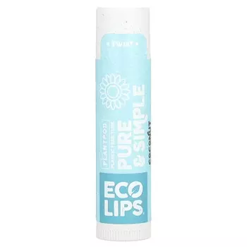 Eco Lips, Pure & Simple, бальзам для губ, кокос, 4,25 г (0,15 унции)