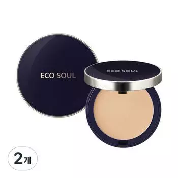 Eco Soul Perfect Cover Pact 11g, 21 light beige, 2 pcs.