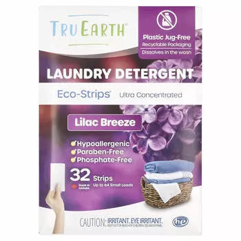 Eco-Strips®, Стиральный порошок, Концентрированный, Сиреневый бриз, 32 полоски