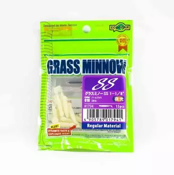 Ecogear Soft Lure Grass Minnow SS 1-1/8 дюйма, 15 штук в упаковке 010 (7941)