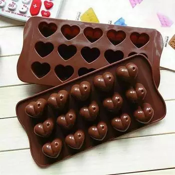 Economic Mini Love Heart Chocolate Mold Silicone Candy Molds Diamond Gummy Jelly Mould Kitchen Cake Decoration Accessories